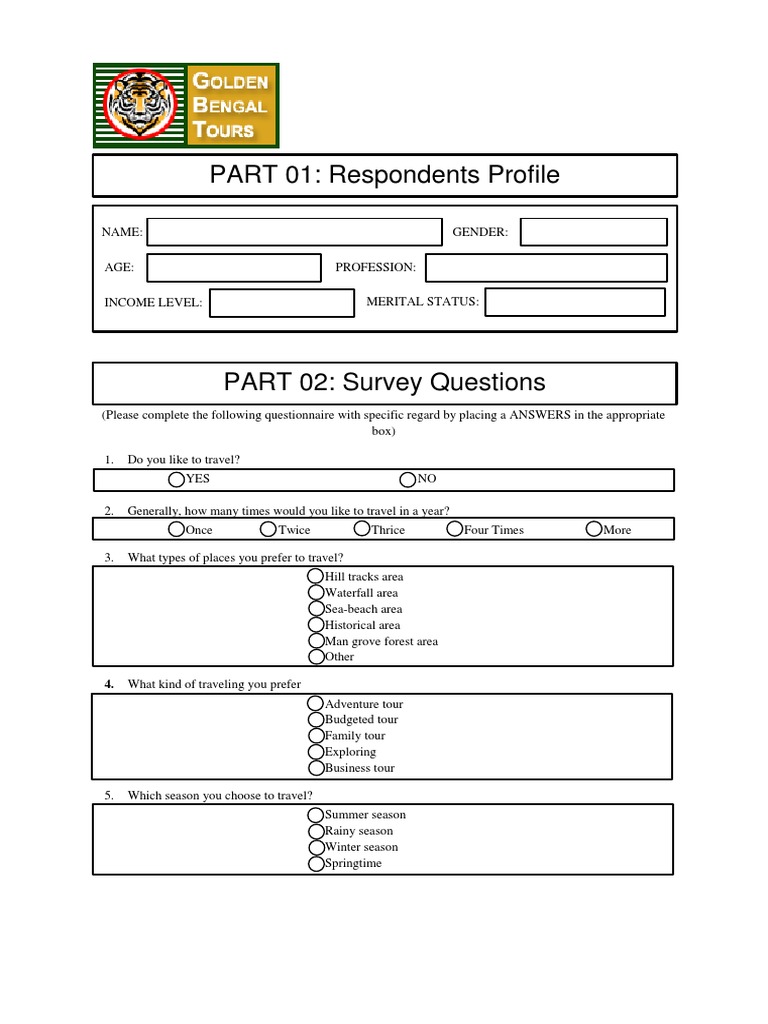 Travel Preferences and Destination Survey | PDF | Questionnaire | Science