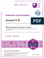 Suresh R M: Statement of Participation