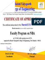 Certificate For Suresh R M For Faculty Program On NBA