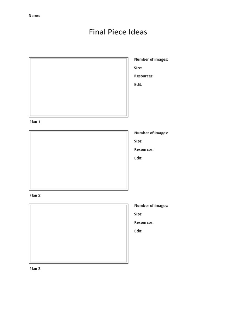 Final Piece Ideas Pdf