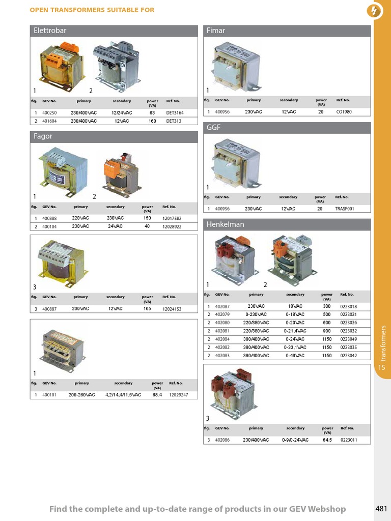 GEV Webshop Transformers Catalog | PDF | Power Engineering | Power ...