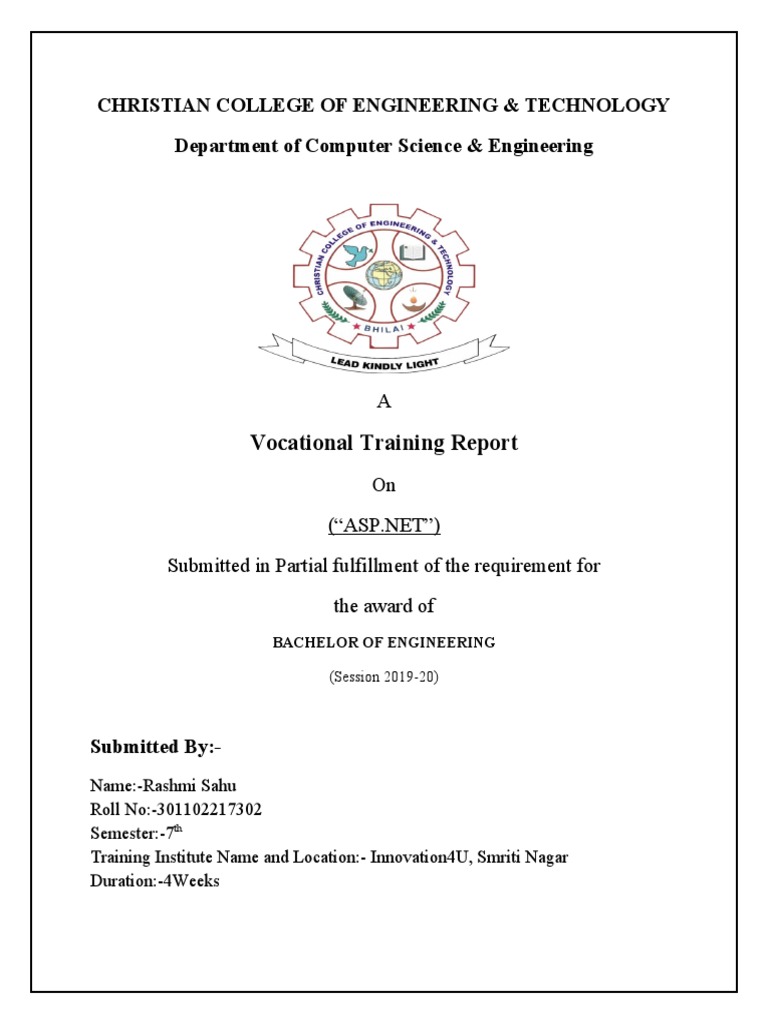 ASP.NET Vocational Training Report | PDF | Computers | Technology ...