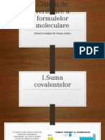 Criterii de Verificare A Formulelor Moleculare