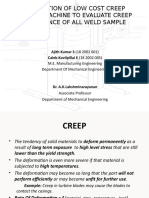 Fabrication of Low Cost Creep Testing Machine To