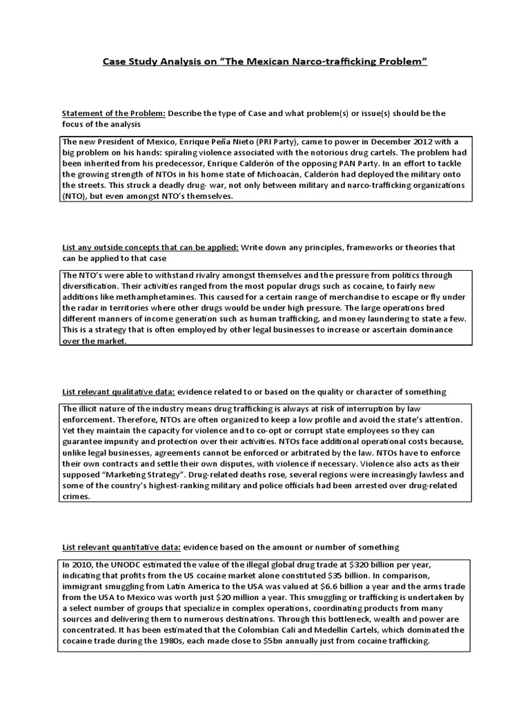 Case Study Analysis | PDF | Illegal Drug Trade | Crime & Violence