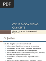 Cse 115: Computing Concepts: Chapter 1: Overview of Computers and Programming