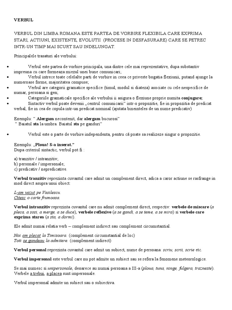 Verbul | PDF