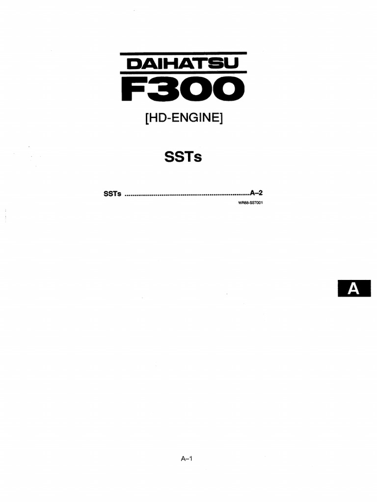 F300 HD - Engine A SSTs PDF | PDF