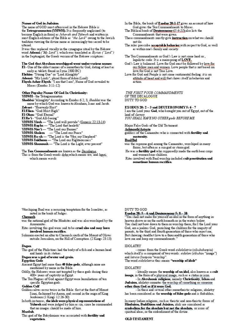 You Shall Have No Other Gods Before Me Names Of God In Judaism God The Father