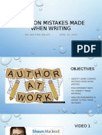 Common Mistakes Made When Writing: Mr. Antonio Miller APRIL 16, 2020