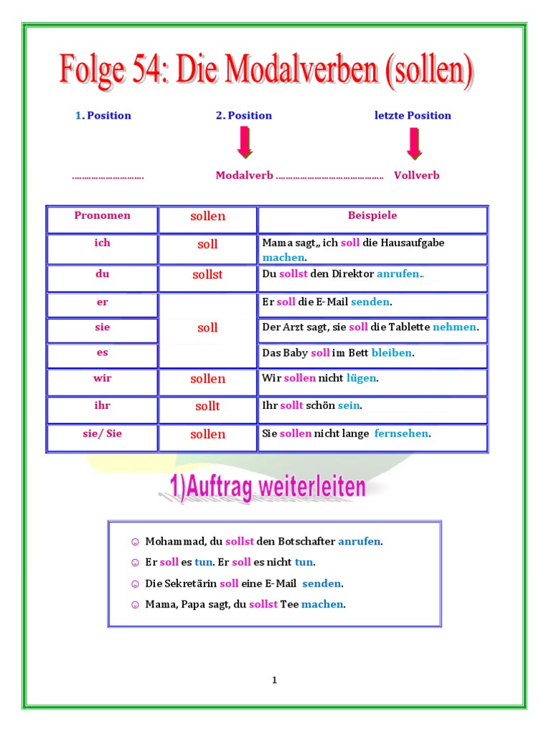 54 Modalverb Sollen | PDF