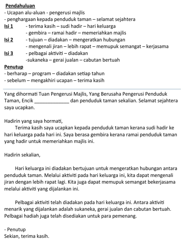 Karangan Jenis Ucapan Pdf