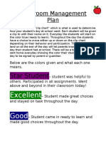 Classroom Management Plan