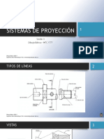 Sistemas de proyección y vistas principales en dibujo técnico según NTC 1777