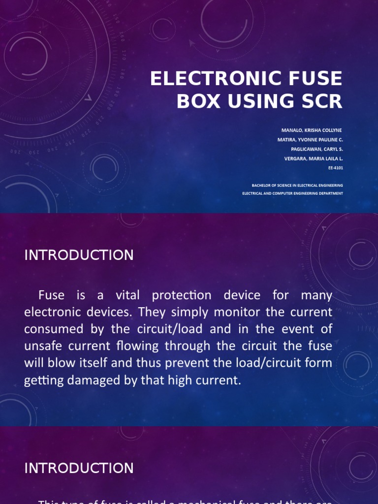 Electronic Fuse Box Using SCR PDF Electronic Circuits Fuse