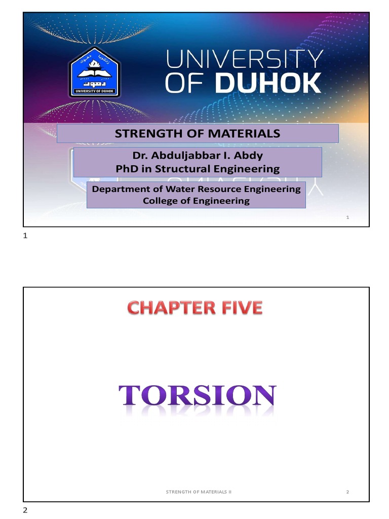 Strength of Materials II-Ch5 | PDF | Power (Physics) | Deformation ...