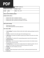 Lesson Plan Template Lesson Plan LESSON: Number Six. Teacher: Shamsa Saleh Subject: English Grade: Unit: - Date: 7, Nov, 2019