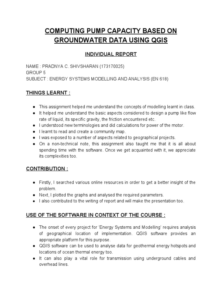 Pump Capacity Analysis With Qgis Pdf Art Computers