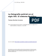 Teresa Montiel Alvarez (2016) - La Fotografia Policial en El Siglo XIX. El Sistema Bertillon