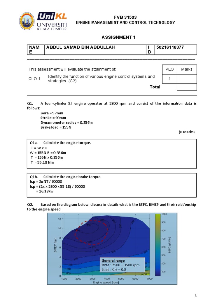 Engine Management Systems Assignment | PDF | Engines | Diesel Engine