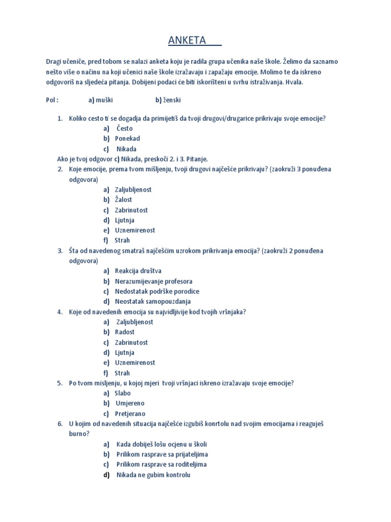ANKETA | PDF