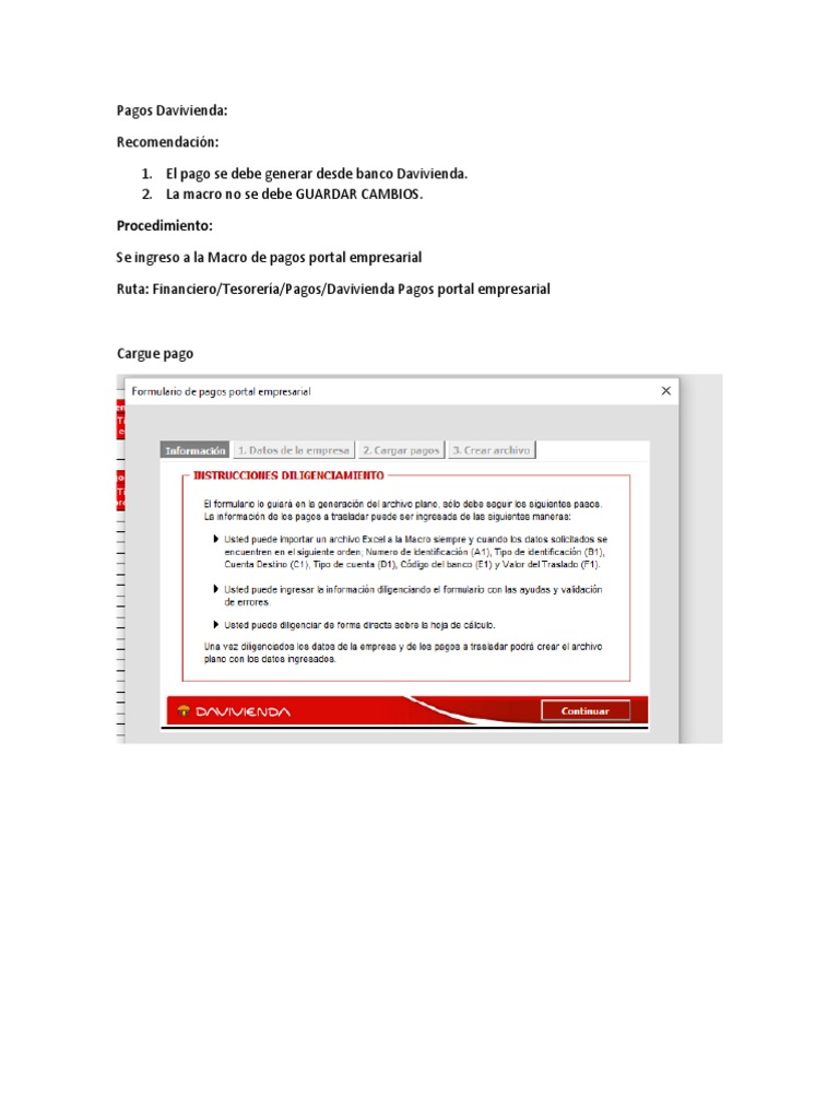 Instrucciones para Pagos en Davivienda | PDF | Finanzas y dinero