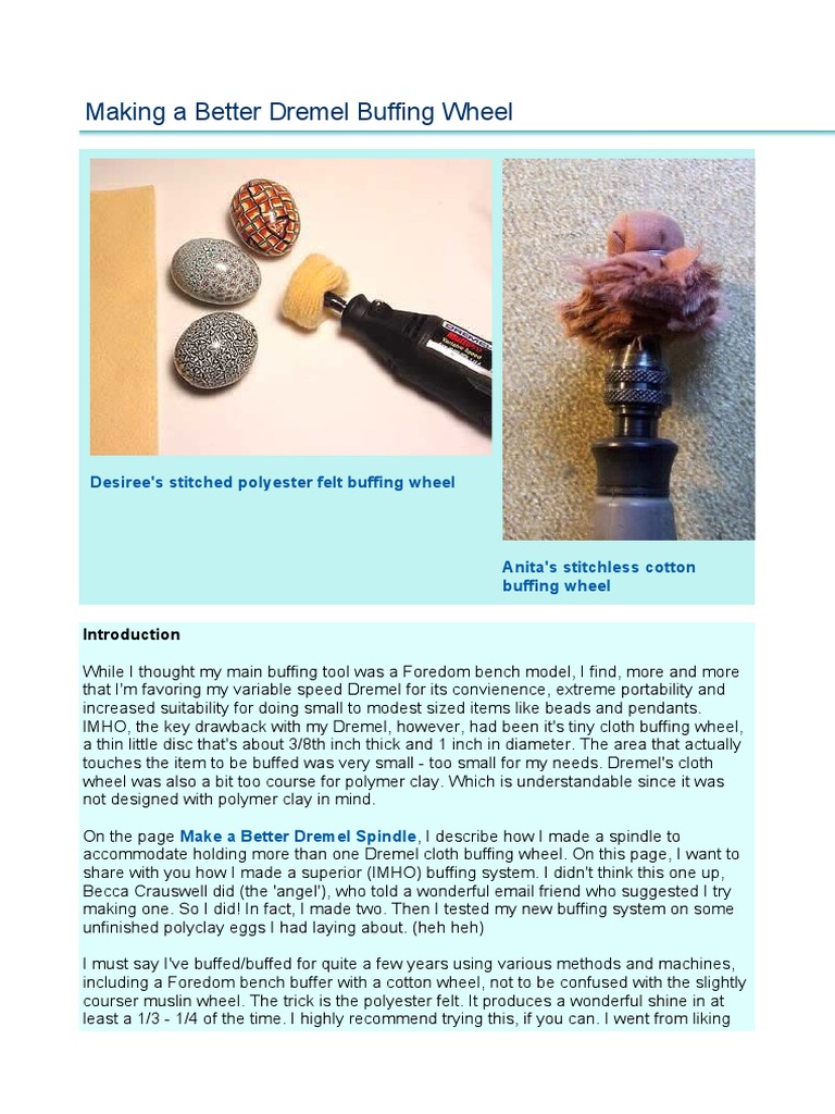 Making A Better Dremel Buffing Wheel PDF Crafts Industrial Processes