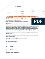 Historial de intentos de examen con análisis de resultados y tiempo