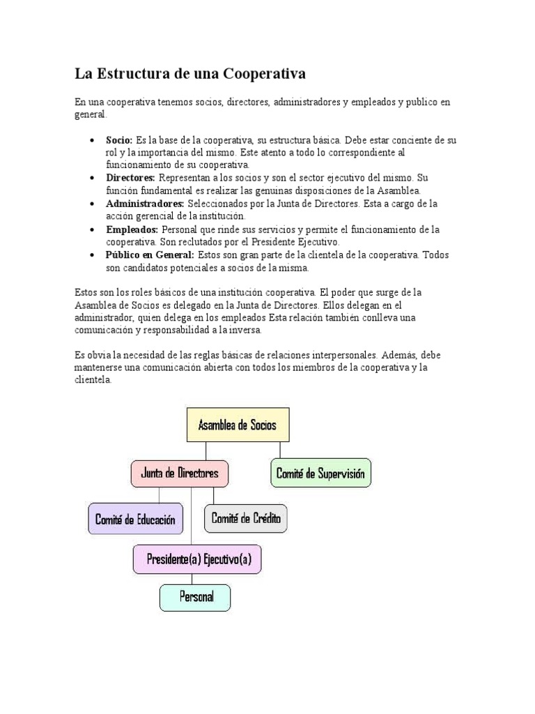 Estructura y Funciones de una Cooperativa | PDF