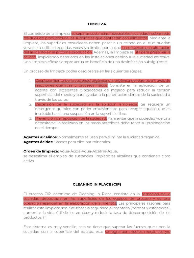 Sistema de Limpieza CIP PDF Detergente Agua