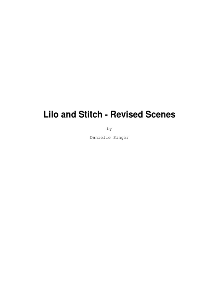 Lilo and Stitch Script Revised Scene | PDF