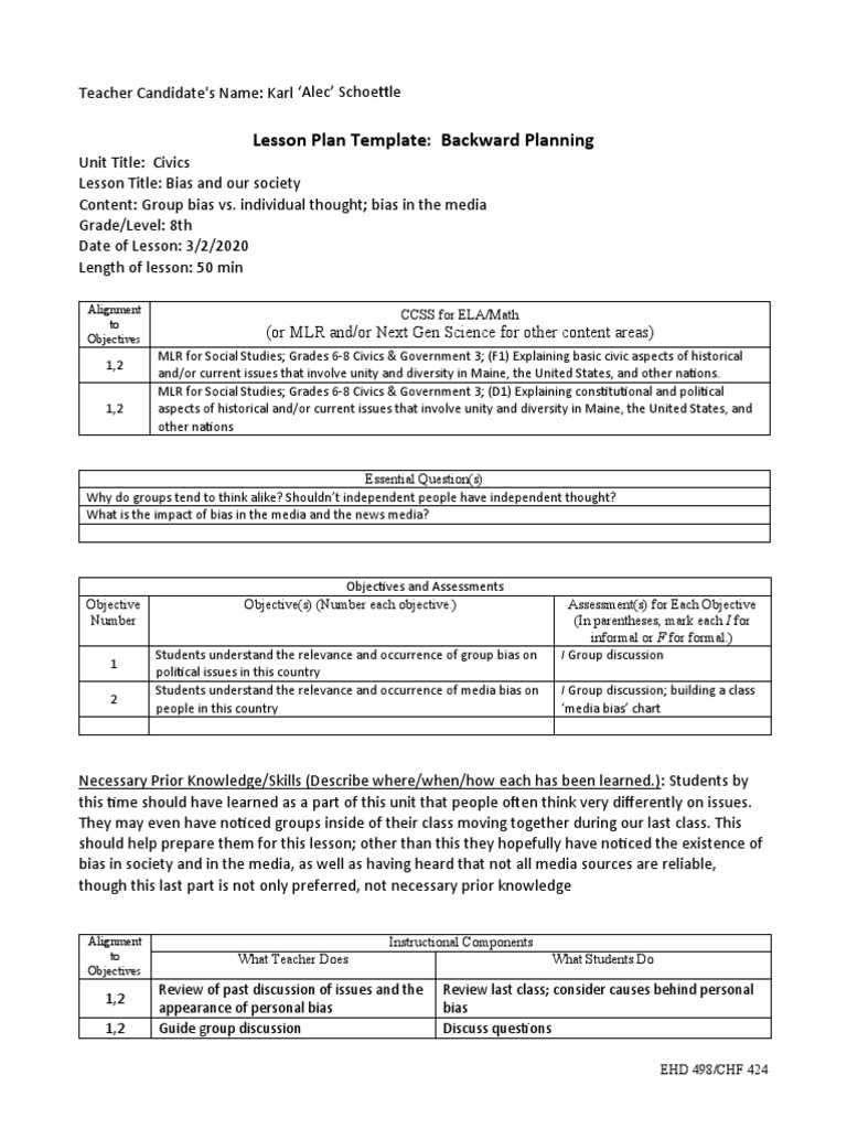5 Bias and Society Lesson Plan | PDF | Critical Thinking | Media Bias