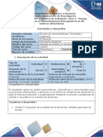 Guía de Actividades y Rúbrica de Evaluación - Paso 4 - Manejo, Análisis de Datos en Determinaciones Fisicoquímicas en Dif. Matrices Alimentarias