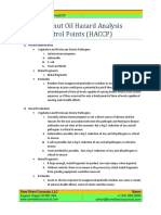 FDC Organic Virgin Coconut Oil Hazard Analysis and Critical Control Points Plan PDF