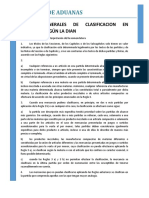 Reglas Generales de Clasificacion en Colombia Según La Dian