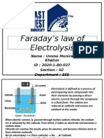 Faraday’s law of electrolysis