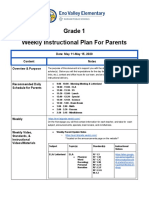 Grade 1 Weekly Instructional Plan For Parents: Date: May 11-May 15, 2020 Content Notes Overview & Purpose