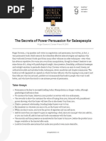 The Secrets of Power Persuasion For Salespeople: Take-Aways