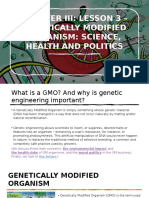 Chapter Iii: Lesson 3 - Genetically Modified Organism: Science, Health and Politics