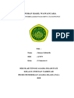 LAPORAN HASIL WAWANCARA IRMAYA - Evaluasi Pembelajaran PAI