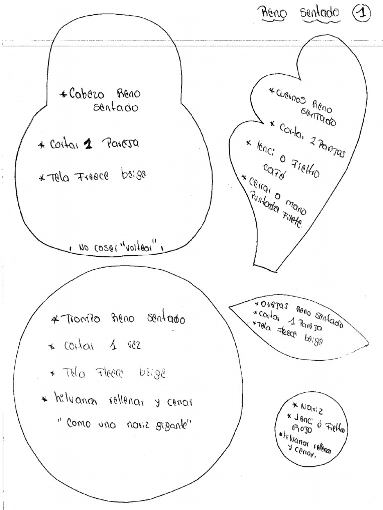 PDF Moldes Reno Navideño Sentado | PDF