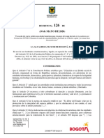 Decreto 126 de 2020 para el manejo de la pandemia en Bogotá