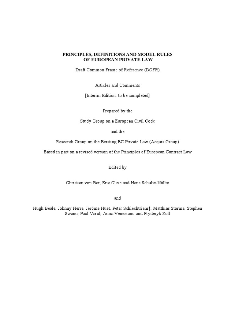 DCFR Comentado PDF | PDF | Assignment (Law) | Lease