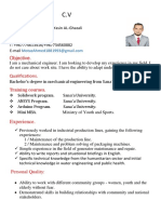 CV Mechanical Engineer Seeks Experience