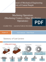 Lecture 7 (Machining Operations, Planing, Shaping)