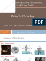 Lecture 10 (Cutting Tool Technology)
