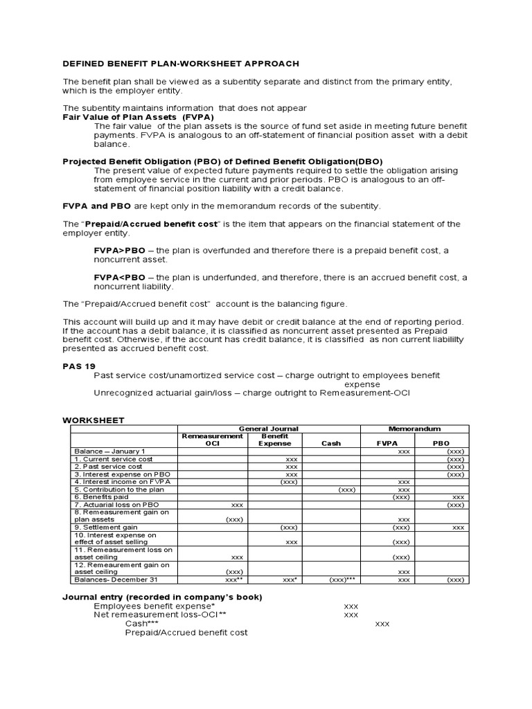 Defined Benefit PlanLecture PDF Defined Benefit Pension Plan