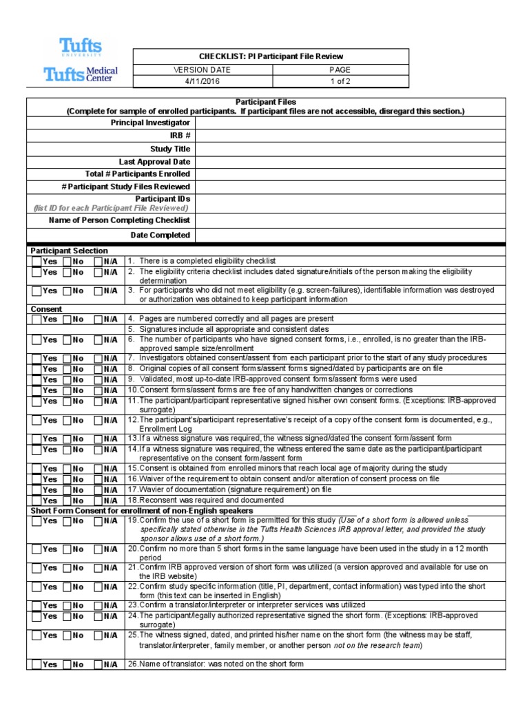List ID For Each Participant File Reviewed | PDF | Consent ...