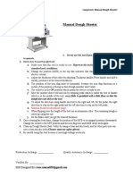 Manual Dough Sheeter: Document: Jspu/Sop