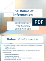 The Value of Information: Phil Kaminsky David Simchi-Levi Philip Kaminsky Edith Simchi-Levi